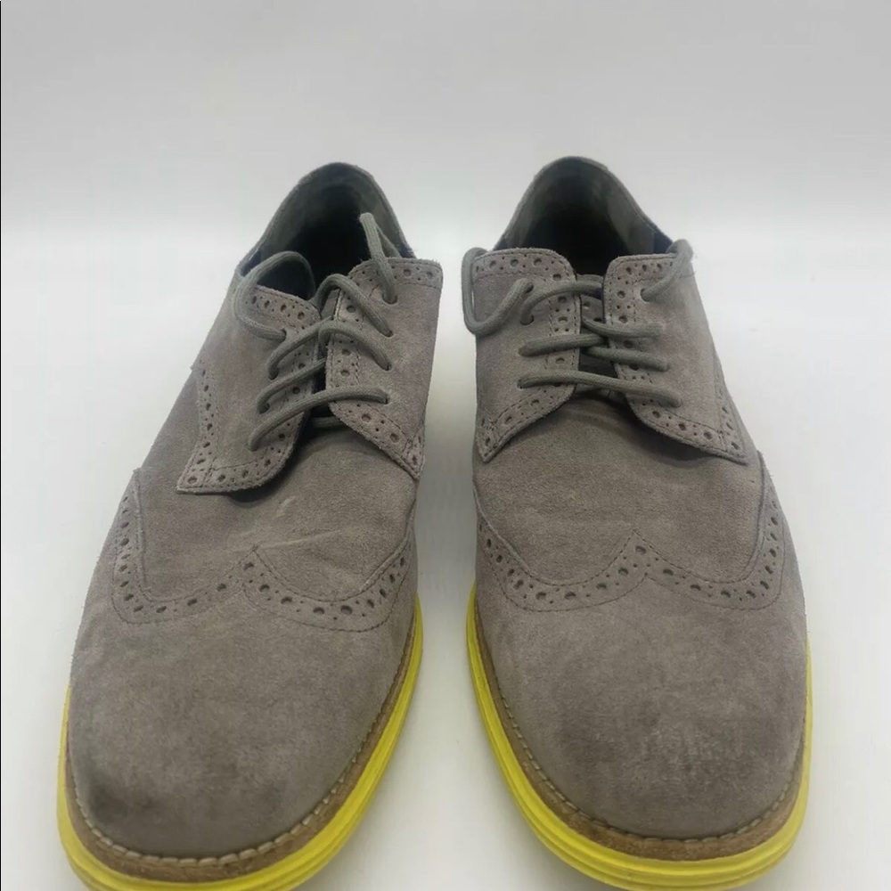 Cole Haan Lunargrand Oxford Wingtip Lunarlon Suede Dress Shoes- Mens size 11
